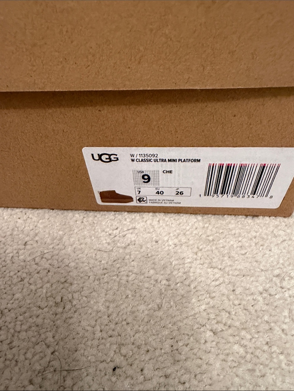 UGG Classic Ultra Mini Platform Ankle Boots in Chestnut
